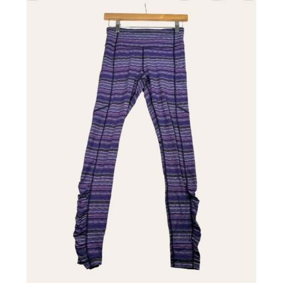 Lululemon‎ Womens Speed Tight Leggings sz 4 Purple/Black - Picture 1 of 8